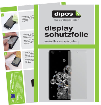 Matte Displayschutzfolie von dipos passend für Samsung Galaxy S20 Ultra, präziser Zuschnitt und blasenfrei montiert