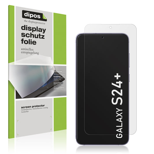 Matte Displayschutzfolie von dipos passend für Samsung Galaxy S24+, präziser Zuschnitt und blasenfrei montiert