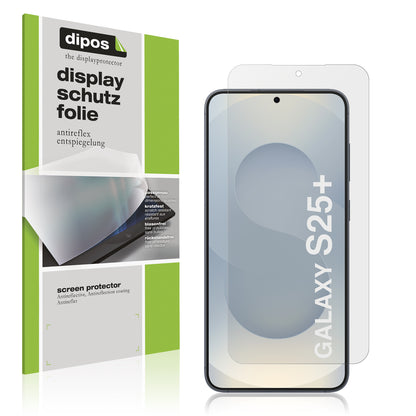 Matte Displayschutzfolie von dipos passend für Samsung Galaxy S25+, präziser Zuschnitt und blasenfrei montiert