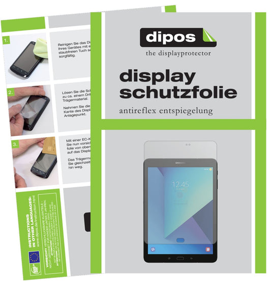 Matte Displayschutzfolie von dipos passend für Samsung Galaxy Tab S3, präziser Zuschnitt und blasenfrei montiert