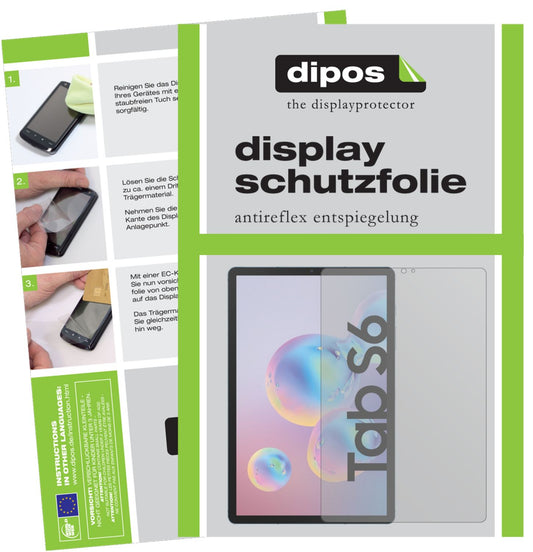 Matte Displayschutzfolie von dipos passend für Samsung Galaxy Tab S6, präziser Zuschnitt und blasenfrei montiert