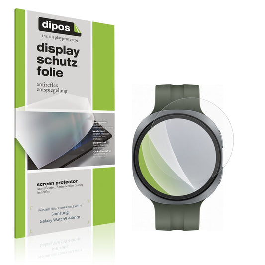 Matte Displayschutzfolie von dipos passend für Samsung Galaxy Watch9 44mm, präziser Zuschnitt und blasenfrei montiert