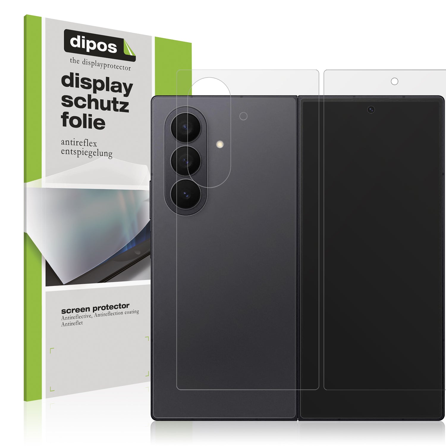 Matte Displayschutzfolie von dipos passend für Samsung Galaxy Z Fold7 Aussenseite, präziser Zuschnitt und blasenfrei montiert