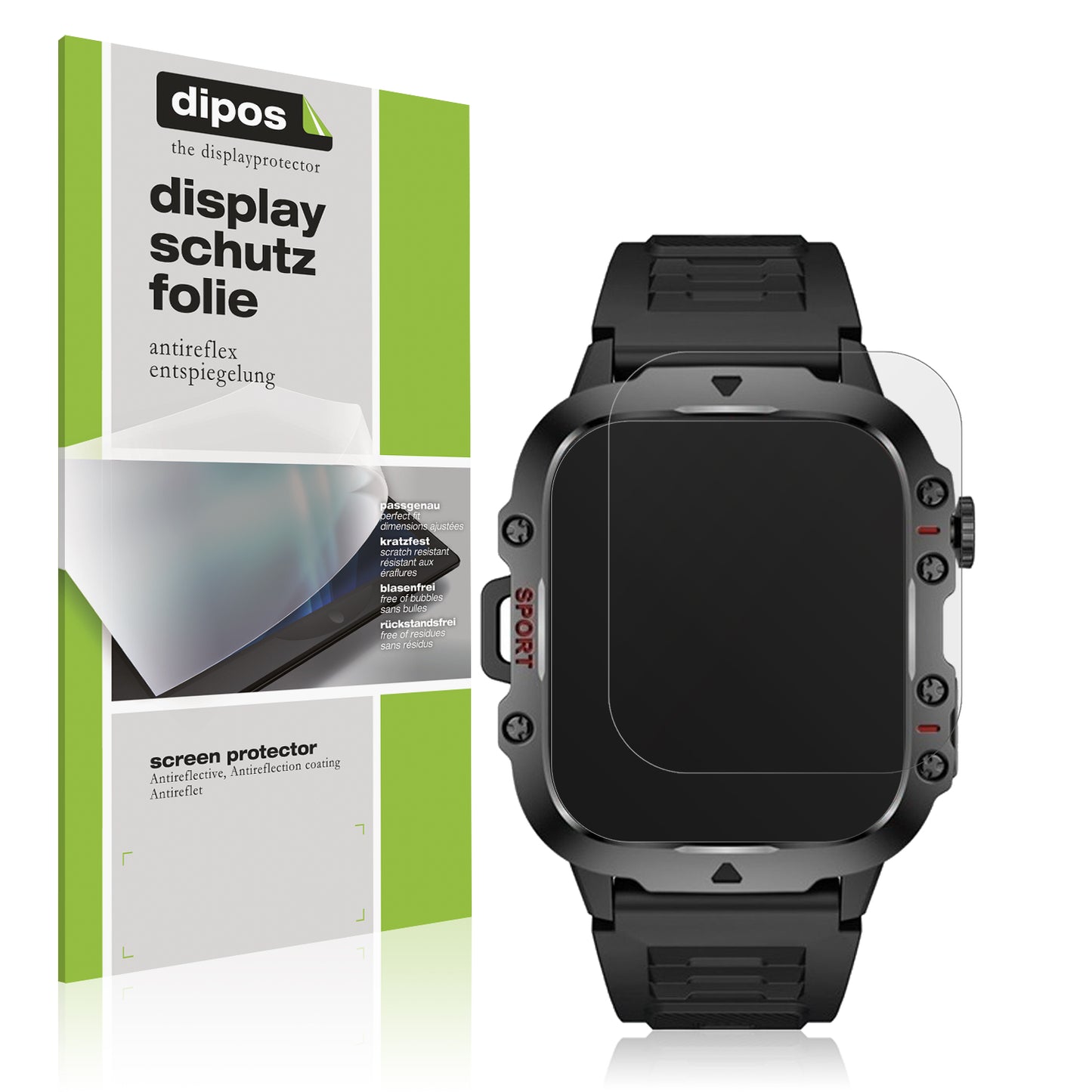Matte Displayschutzfolie von dipos passend für Sanorum QX11 GR 1.96 Zoll, präziser Zuschnitt und blasenfrei montiert