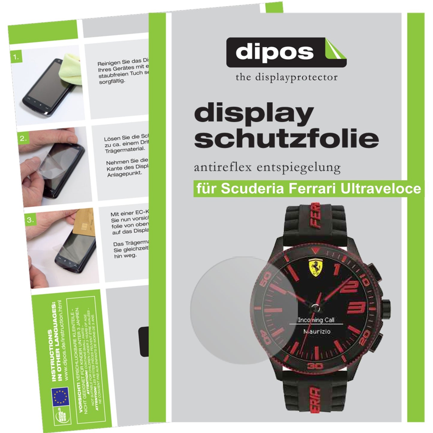 Matte Displayschutzfolie von dipos passend für Scuderia Ferrari Ultraveloce, präziser Zuschnitt und blasenfrei montiert