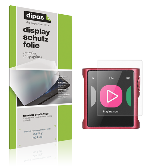 Matte Displayschutzfolie von dipos passend für Shanling M0 Pura, präziser Zuschnitt und blasenfrei montiert