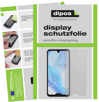 Matte Displayschutzfolie von dipos passend für Sharp Aquos R2 Compact, präziser Zuschnitt und blasenfrei montiert