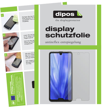Matte Displayschutzfolie von dipos passend für Sharp Aquos R3, präziser Zuschnitt und blasenfrei montiert