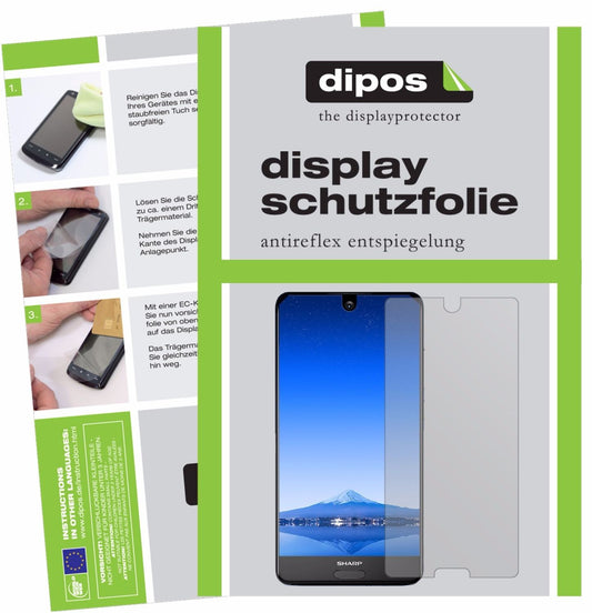 Matte Displayschutzfolie von dipos passend für Sharp Aquos S2, präziser Zuschnitt und blasenfrei montiert