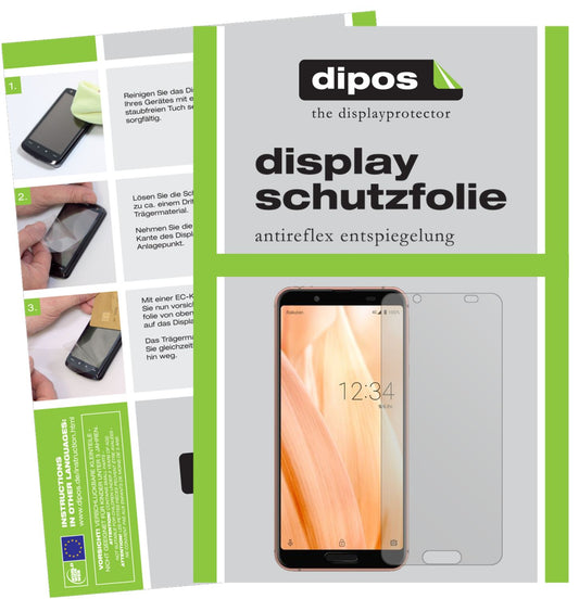 Matte Displayschutzfolie von dipos passend für Sharp Aquos Sense3, präziser Zuschnitt und blasenfrei montiert