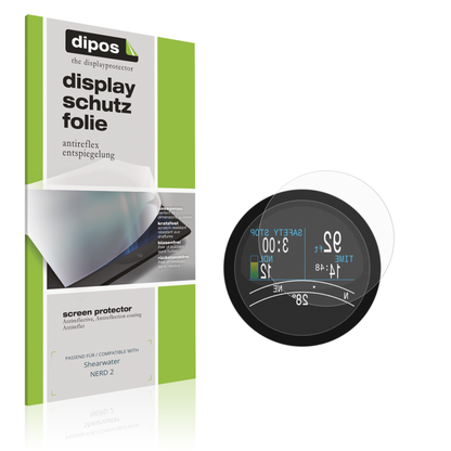 Matte Displayschutzfolie von dipos passend für Shearwater NERD 2, präziser Zuschnitt und blasenfrei montiert
