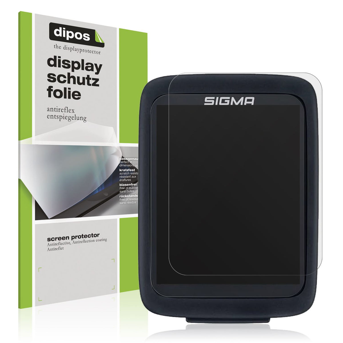 Matte Displayschutzfolie von dipos passend für Sigma BC 10.0 WR, präziser Zuschnitt und blasenfrei montiert