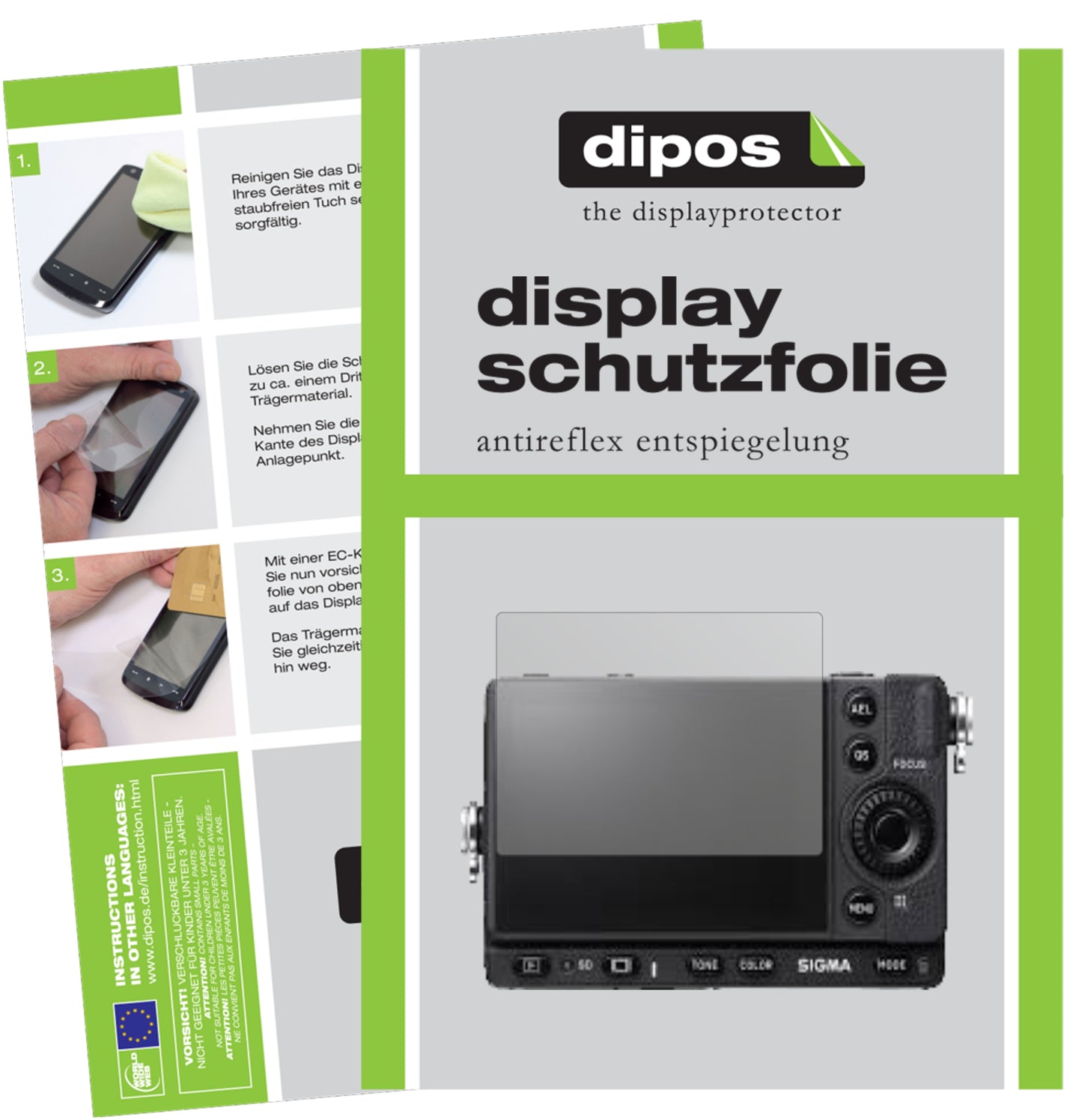 Matte Displayschutzfolie von dipos passend für Sigma fp, präziser Zuschnitt und blasenfrei montiert