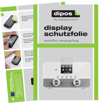 Matte Displayschutzfolie von dipos passend für Silvercrest 4 in 1 Stereo Internet Radio, präziser Zuschnitt und blasenfrei montiert
