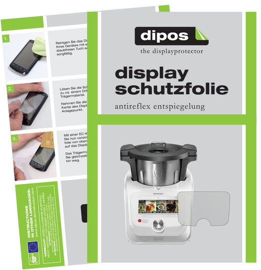 Matte Displayschutzfolie von dipos passend für SilverCrest Monsieur Cuisine Connect, präziser Zuschnitt und blasenfrei montiert