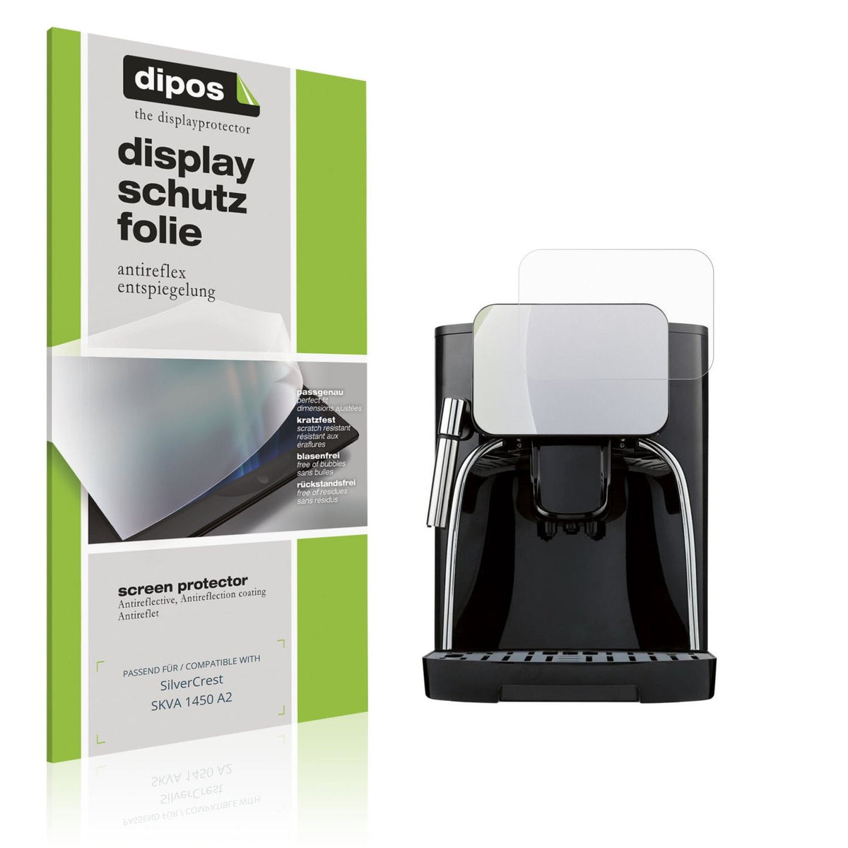 Matte Displayschutzfolie von dipos passend für SilverCrest SKVA 1450 A2, präziser Zuschnitt und blasenfrei montiert