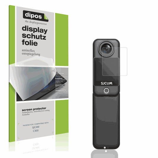 Matte Displayschutzfolie von dipos passend für SJCAM C300, präziser Zuschnitt und blasenfrei montiert