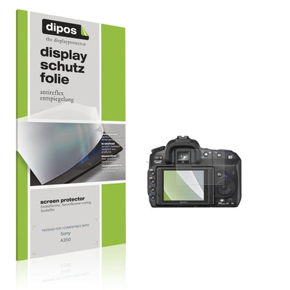 Matte Displayschutzfolie von dipos passend für Sony A350, präziser Zuschnitt und blasenfrei montiert