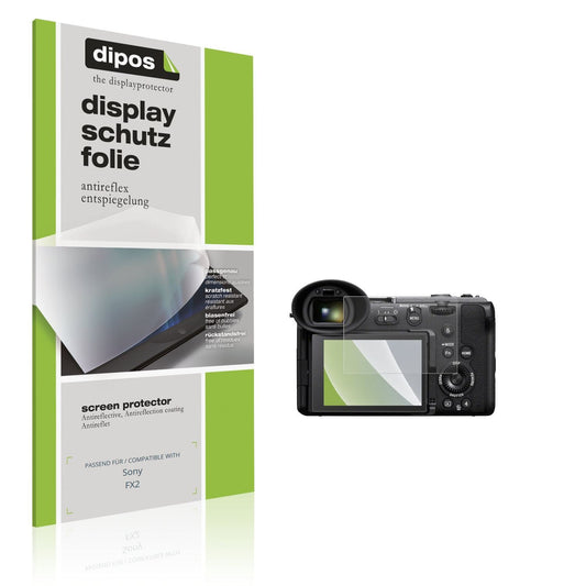 Matte Displayschutzfolie von dipos passend für Sony FX2, präziser Zuschnitt und blasenfrei montiert