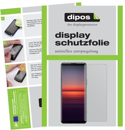 Matte Displayschutzfolie von dipos passend für Sony Xperia 5 II, präziser Zuschnitt und blasenfrei montiert