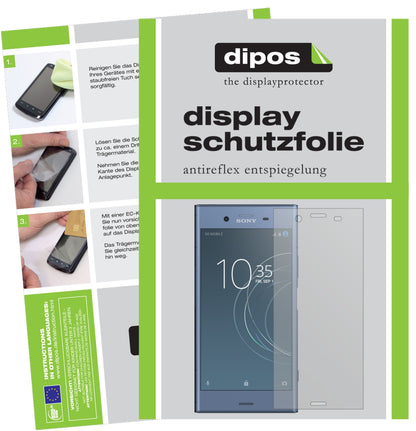 Matte Displayschutzfolie von dipos passend für Sony Xperia XZ1, präziser Zuschnitt und blasenfrei montiert