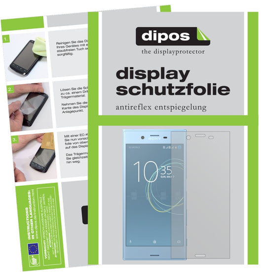 Matte Displayschutzfolie von dipos passend für Sony Xperia XZs, präziser Zuschnitt und blasenfrei montiert