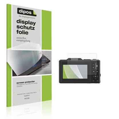 Matte Displayschutzfolie von dipos passend für SOPPY WD08, präziser Zuschnitt und blasenfrei montiert