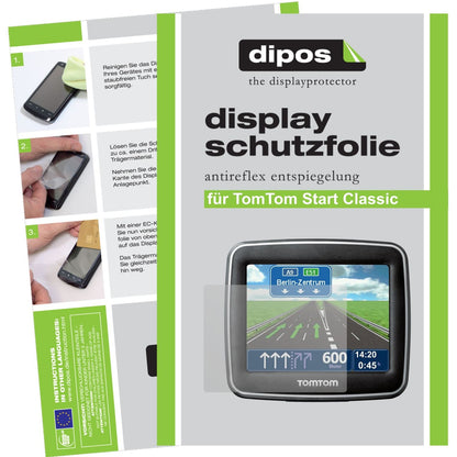 Matte Displayschutzfolie von dipos passend für Start Classic TomTom, präziser Zuschnitt und blasenfrei montiert