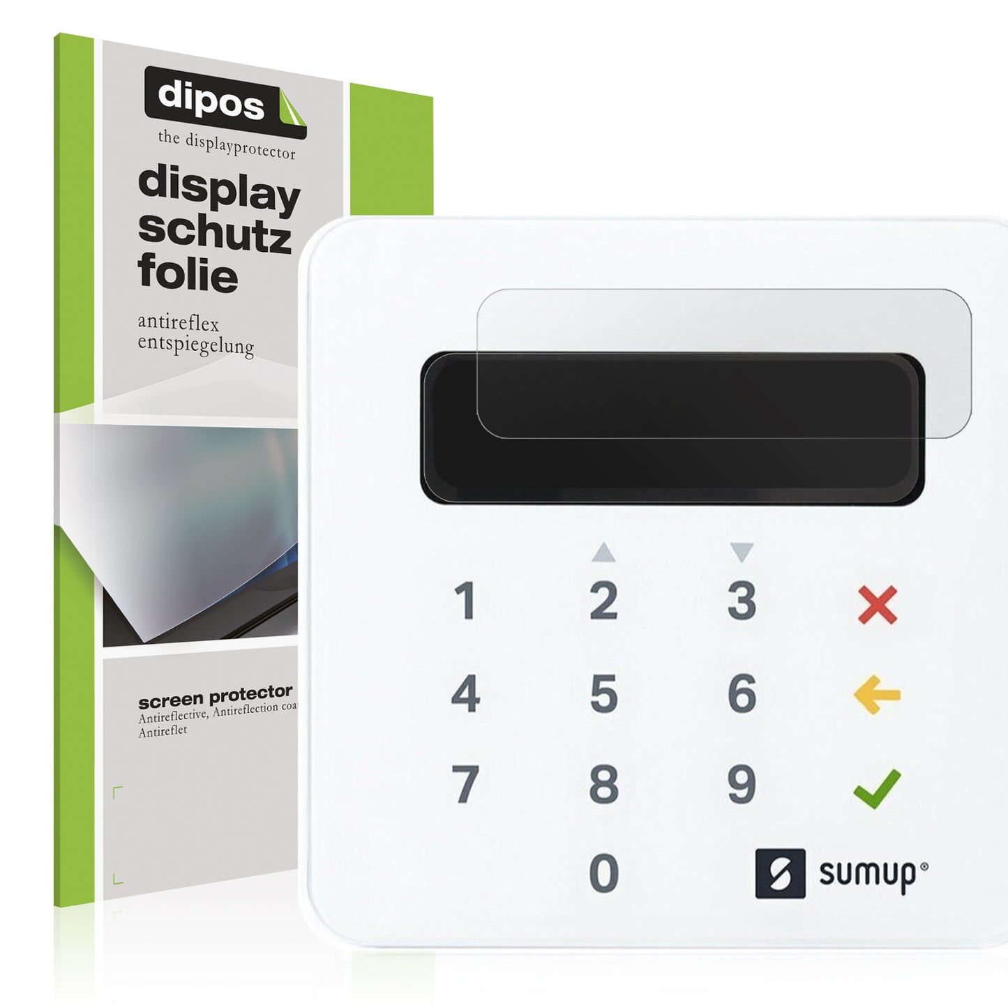 Matte Displayschutzfolie von dipos passend für SumUp Air, präziser Zuschnitt und blasenfrei montiert