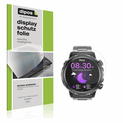 Matte Displayschutzfolie von dipos passend für SUNKTA EF20, präziser Zuschnitt und blasenfrei montiert