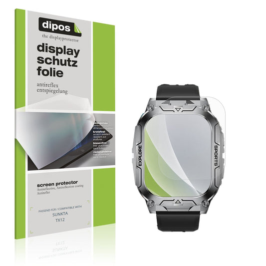 Matte Displayschutzfolie von dipos passend für SUNKTA TX12, präziser Zuschnitt und blasenfrei montiert