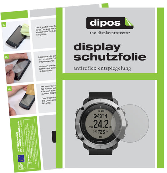 Matte Displayschutzfolie von dipos passend für Suunto Traverse, präziser Zuschnitt und blasenfrei montiert