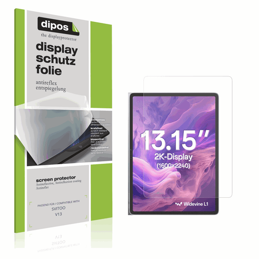 Matte Displayschutzfolie von dipos passend für SVITOO V13, präziser Zuschnitt und blasenfrei montiert