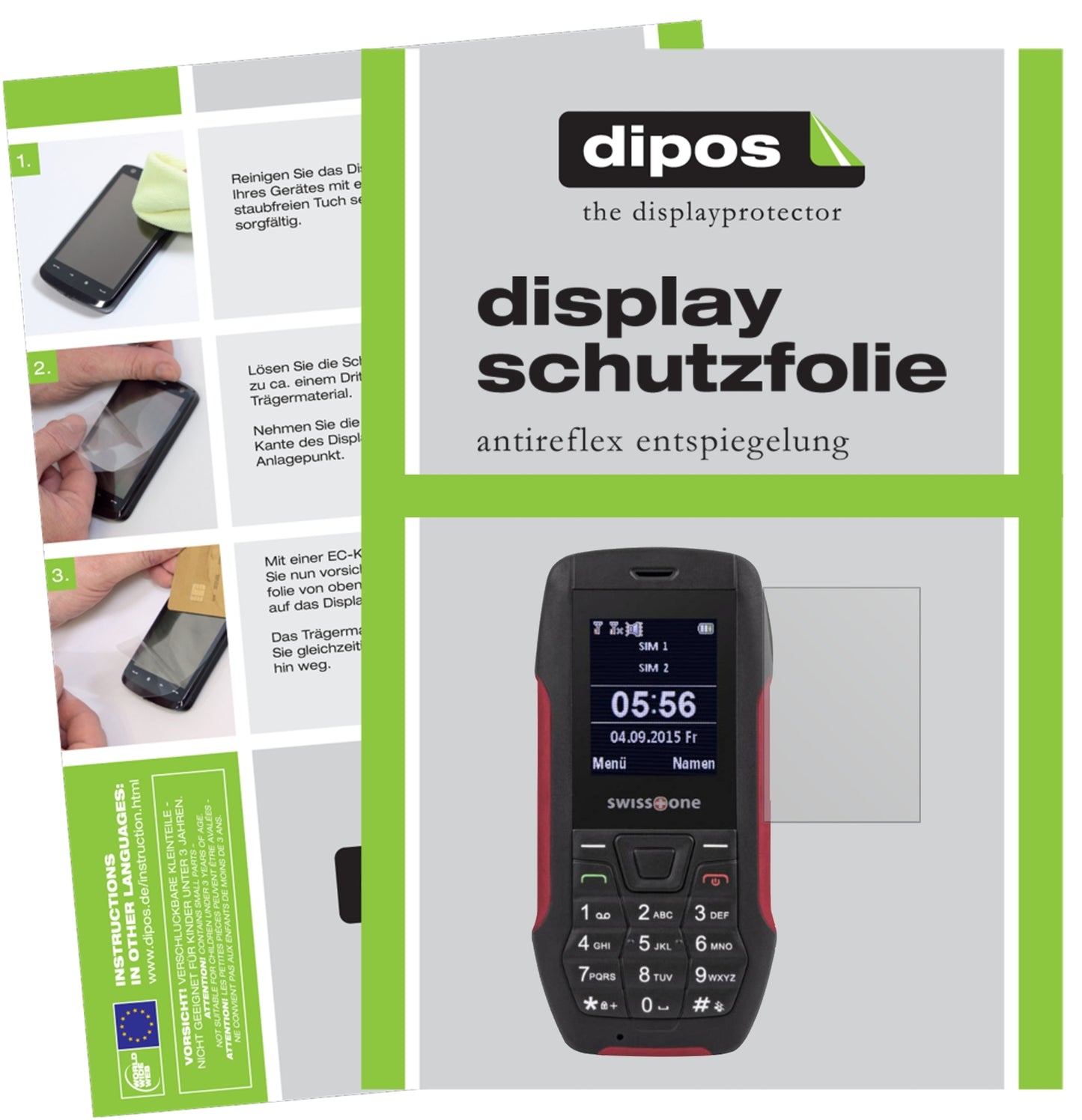 Matte Displayschutzfolie von dipos passend für Swisstone SX 567, präziser Zuschnitt und blasenfrei montiert