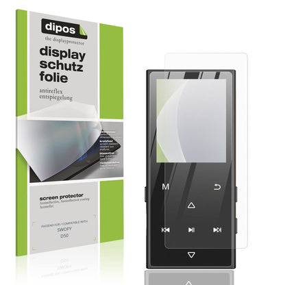 Matte Displayschutzfolie von dipos passend für SWOFY D50, präziser Zuschnitt und blasenfrei montiert