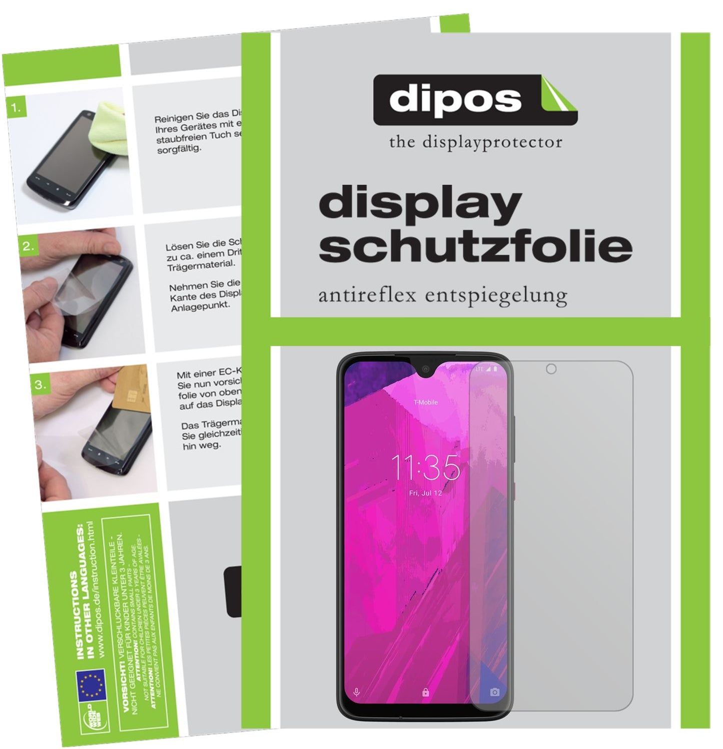 Matte Displayschutzfolie von dipos passend für T-Mobile Revvlry Plus, präziser Zuschnitt und blasenfrei montiert