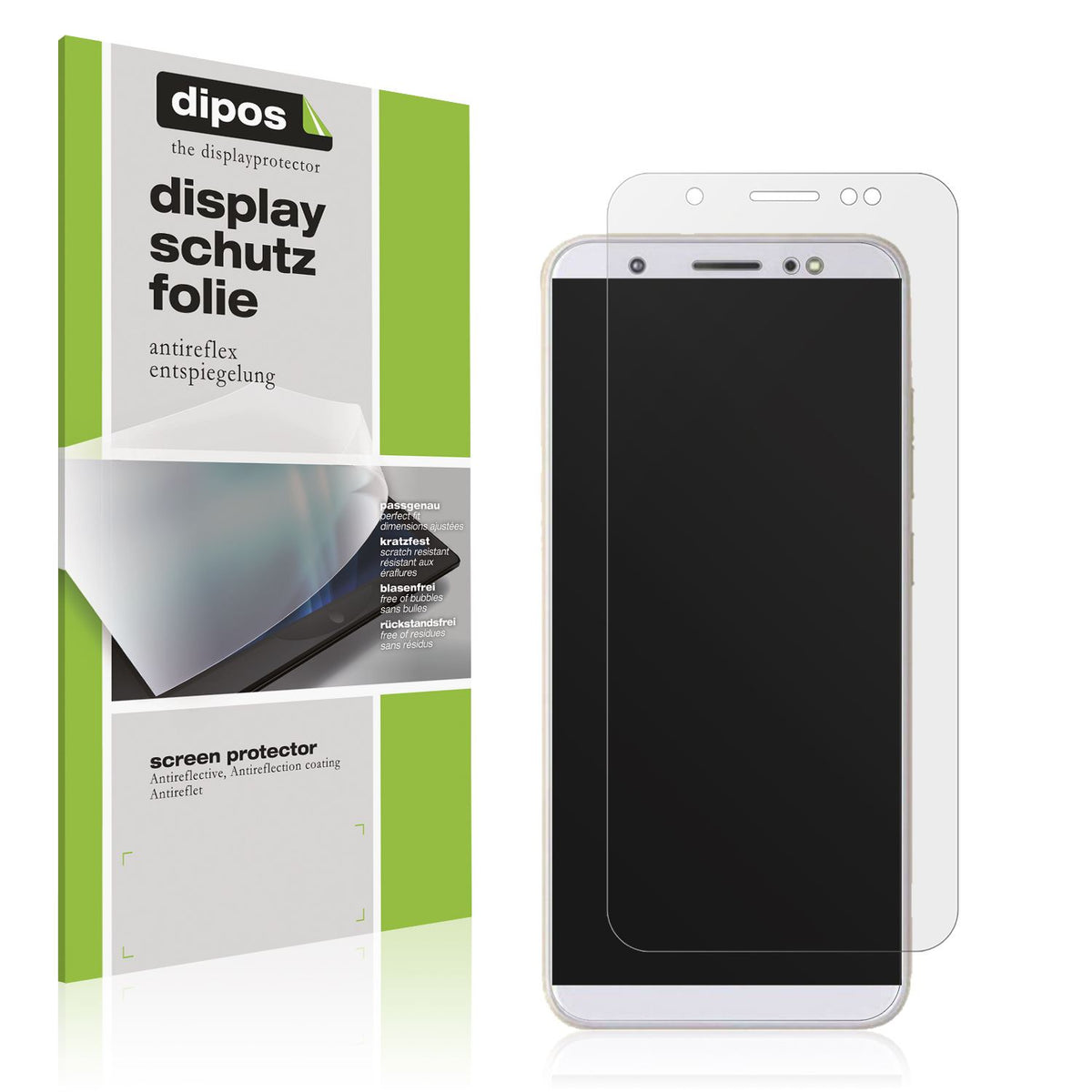 Matte Displayschutzfolie von dipos passend für Tecno Camon IN5, präziser Zuschnitt und blasenfrei montiert