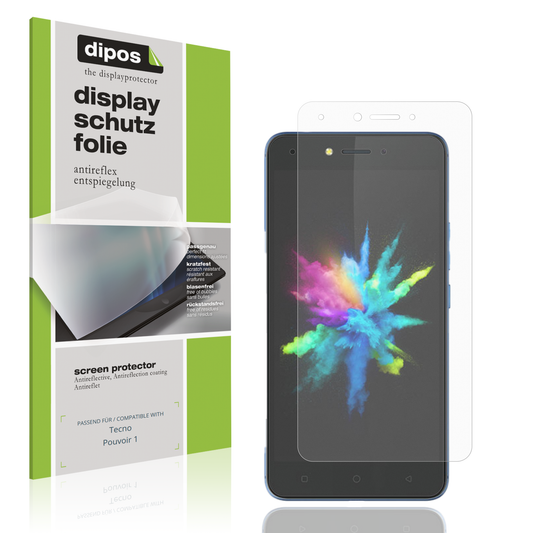 Matte Displayschutzfolie von dipos passend für Tecno Pouvoir 1, präziser Zuschnitt und blasenfrei montiert