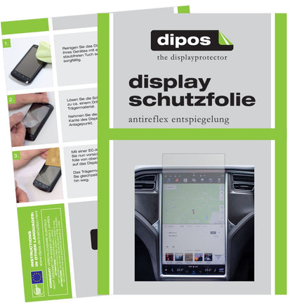 Matte Displayschutzfolie von dipos passend für Tesla Modell X, präziser Zuschnitt und blasenfrei montiert