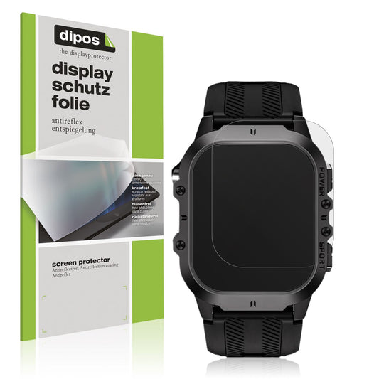 Matte Displayschutzfolie von dipos passend für Tesofit Smartwatch 1.85 Zoll, präziser Zuschnitt und blasenfrei montiert