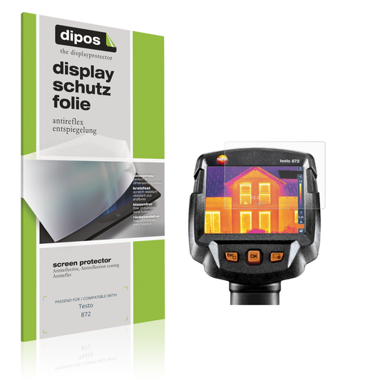 Matte Displayschutzfolie von dipos passend für Testo 872, präziser Zuschnitt und blasenfrei montiert