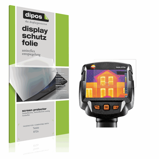 Matte Displayschutzfolie von dipos passend für Testo 872s, präziser Zuschnitt und blasenfrei montiert