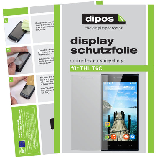 Matte Displayschutzfolie von dipos passend für THL T6C, präziser Zuschnitt und blasenfrei montiert