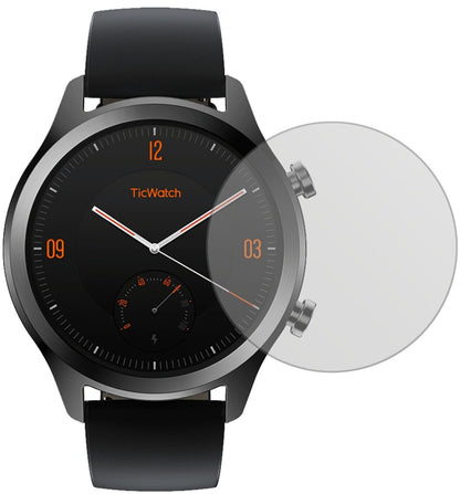 Matte Displayschutzfolie von dipos passend für TicWatch C2 Smartwatch, präziser Zuschnitt und blasenfrei montiert
