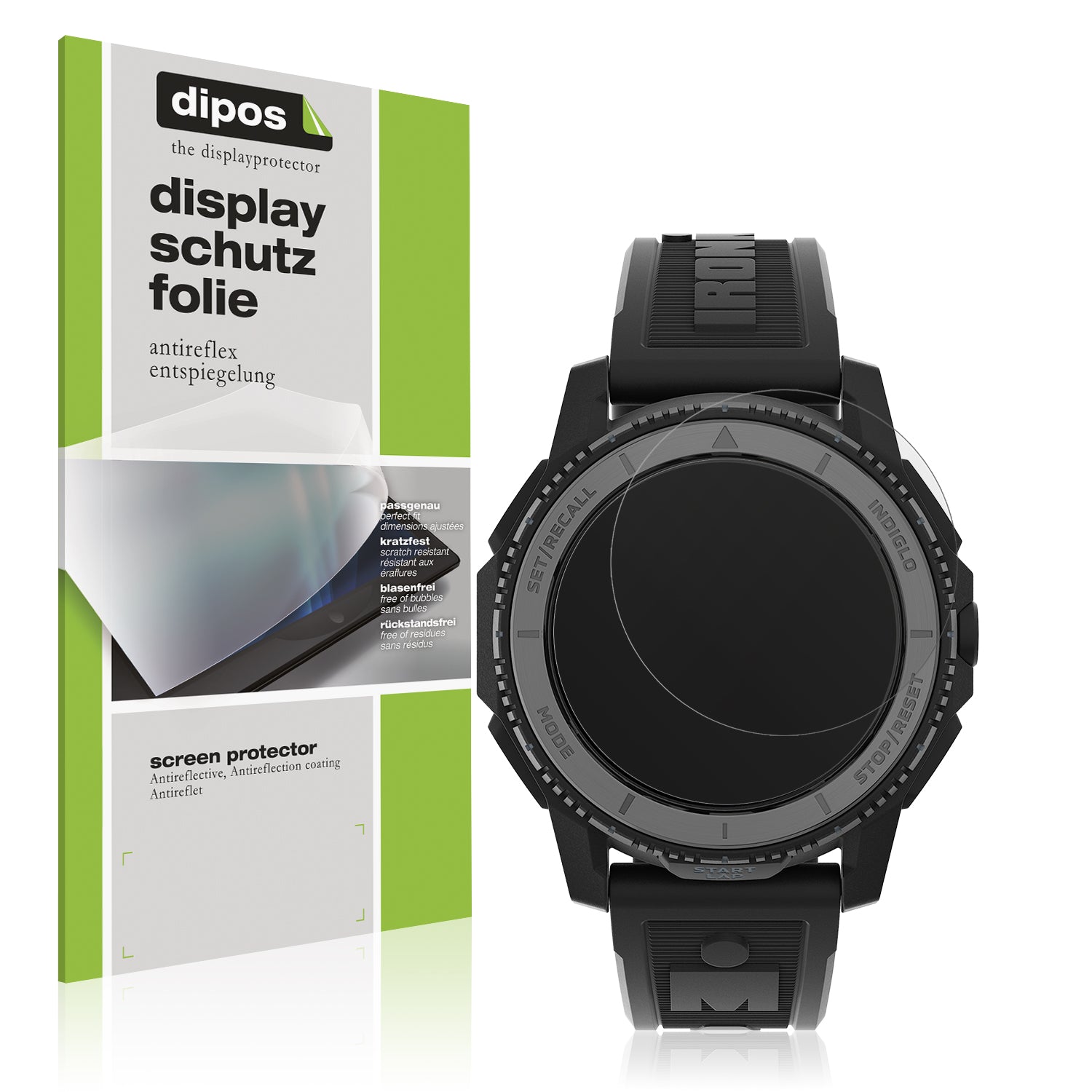 Matte Displayschutzfolie von dipos passend für Timex Ironman Adrenaline TW5M57900, präziser Zuschnitt und blasenfrei montiert