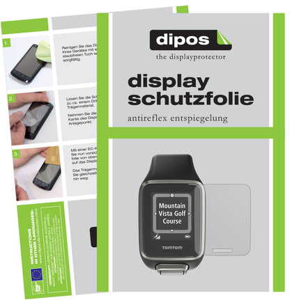 Matte Displayschutzfolie von dipos passend für TomTom Golfer 2, präziser Zuschnitt und blasenfrei montiert