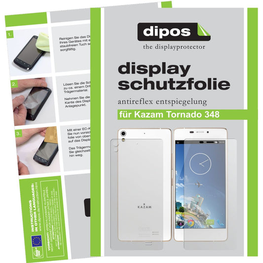 Matte Displayschutzfolie von dipos passend für Tornado 348 Kazam, präziser Zuschnitt und blasenfrei montiert