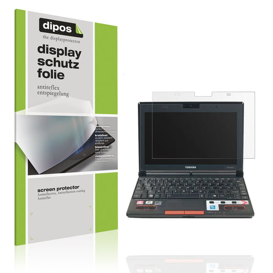 Matte Displayschutzfolie von dipos passend für Toshiba NB550D 10 Zoll, präziser Zuschnitt und blasenfrei montiert