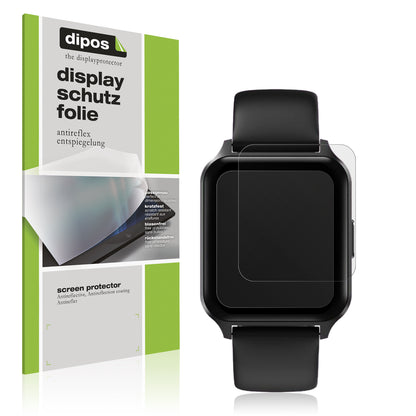 Matte Displayschutzfolie von dipos passend für Touchelex 1,52 Zoll Smartwatch, präziser Zuschnitt und blasenfrei montiert