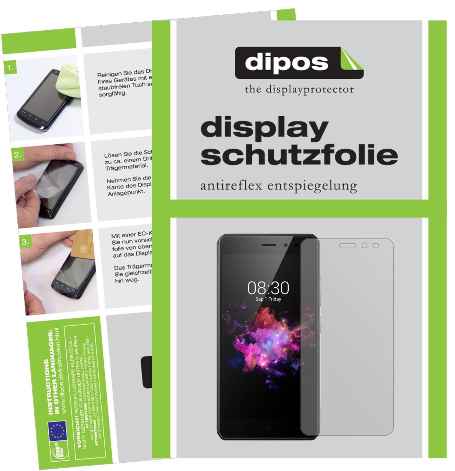 Matte Displayschutzfolie von dipos passend für TP-LINK Neffos X1 Lite, präziser Zuschnitt und blasenfrei montiert